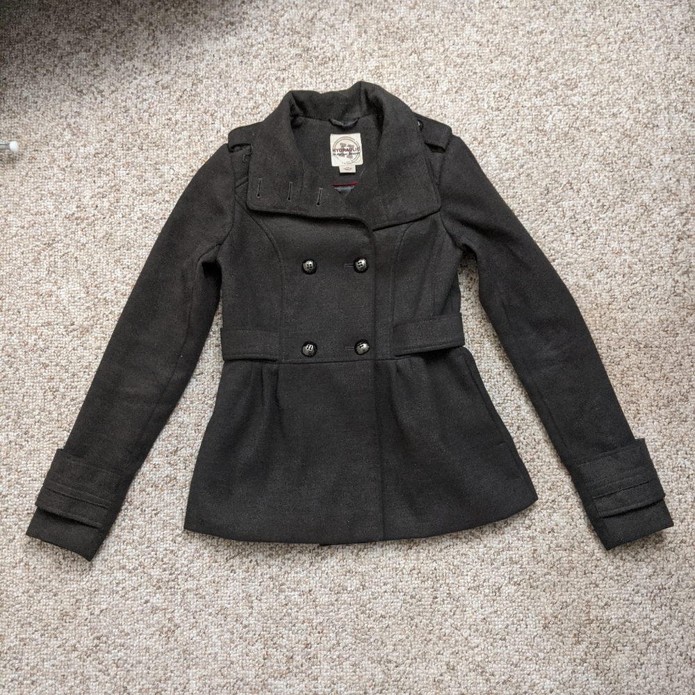Grey peacoat xs
